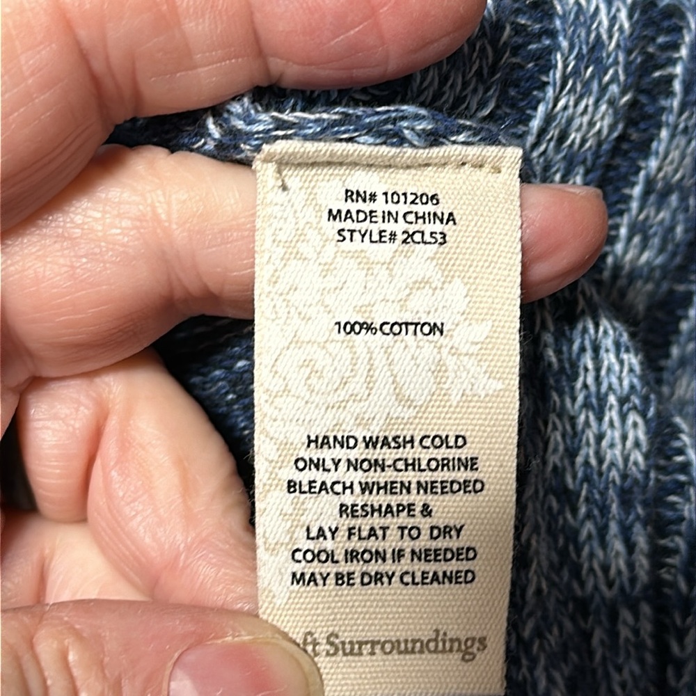 Soft Surroundings Blue Waterfall Open Front Cardigain Duster Size M / Box‎ 12-14 - Picture 8 of 8